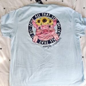 NWT Simply Southern Sky Blue Short Sleeve Tee XL